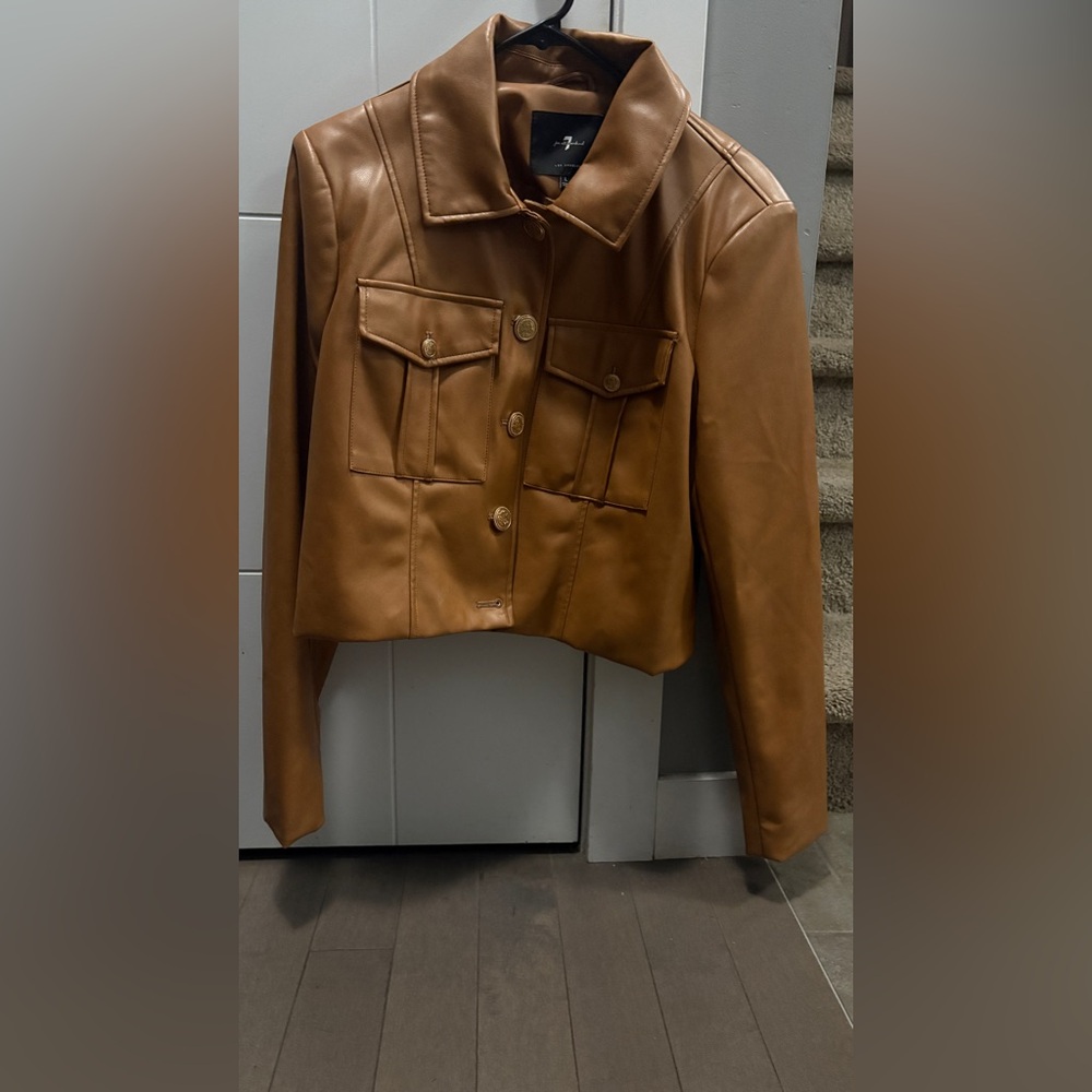 ‼️40‼️ 7 For All Mankind Tan Jacket with Gold Buttons